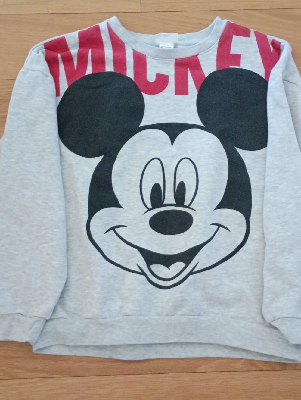 Women's Medium Grey Mickey Mouse Graphic Sweatshirt